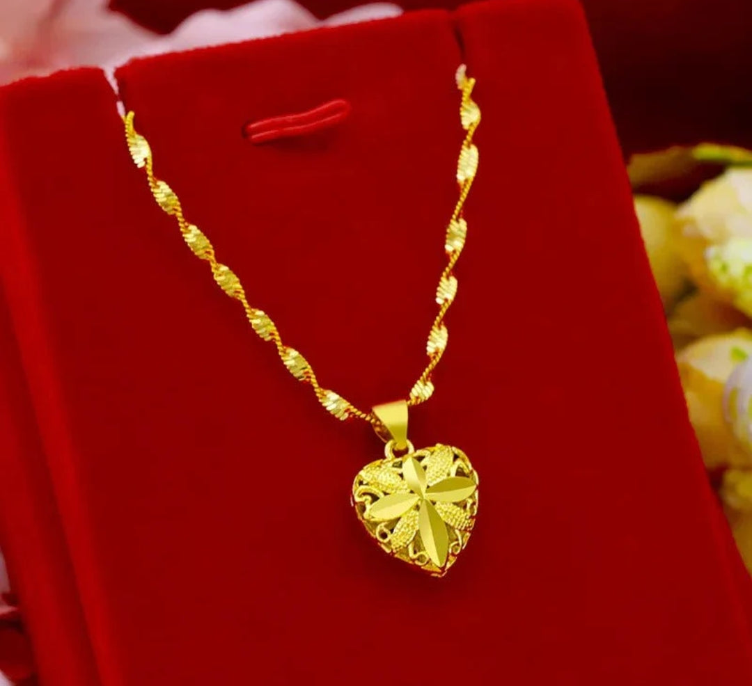 Gold Heart Necklace for Women