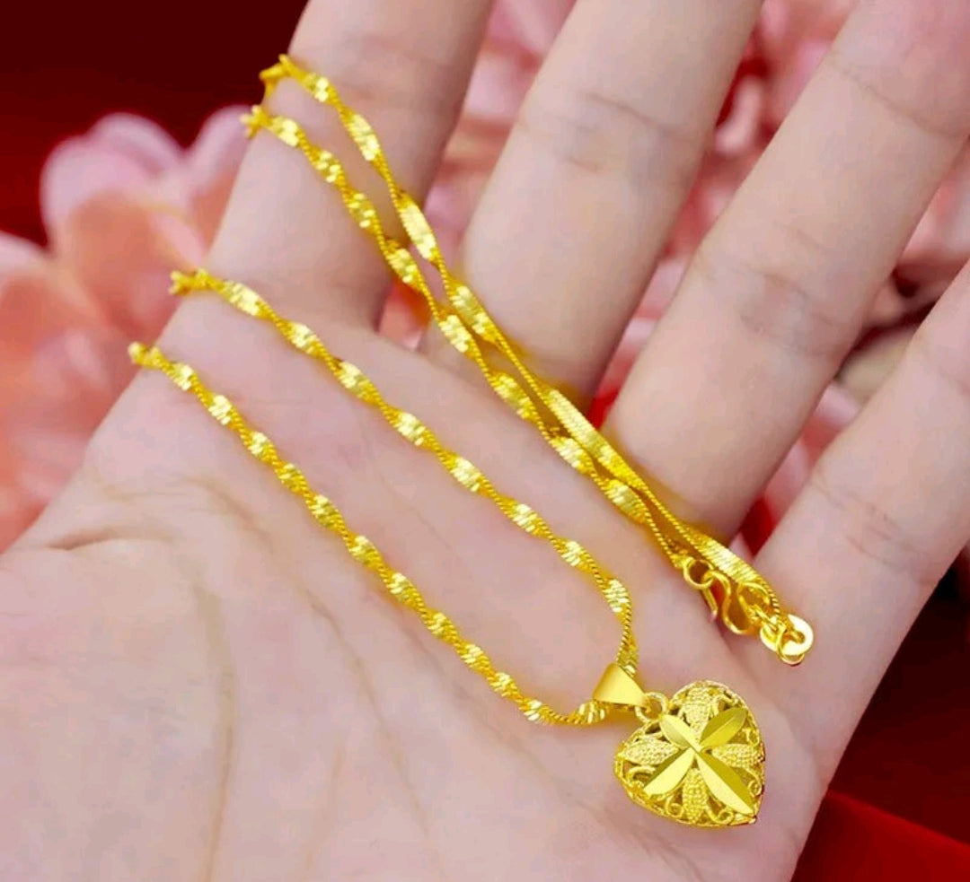 Gold Heart Necklace for Women